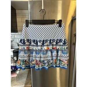Tiered Ruffled Skort Back Slit Pockets Floral Hawaiin SzXS Golf Tennis Pickle